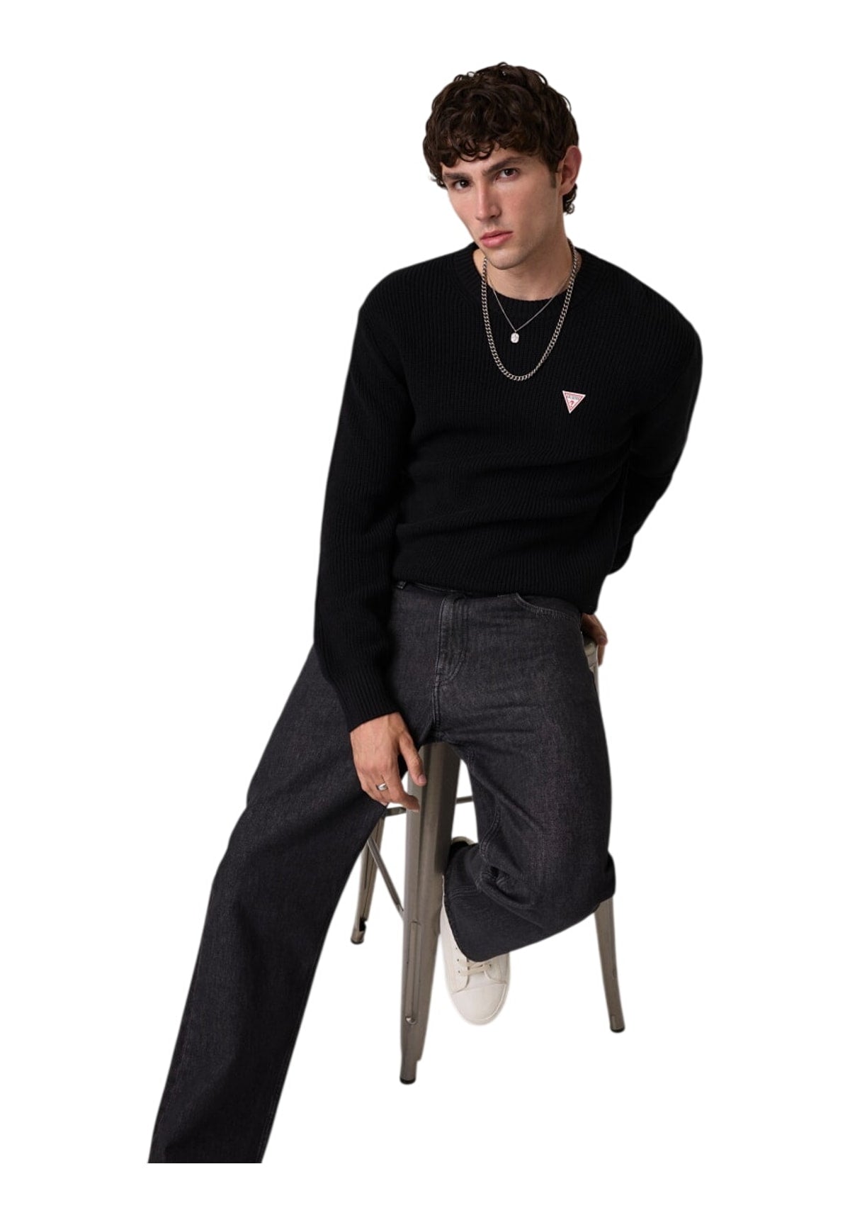 Maglione Girocollo Gj Ls Cn Mini Triang M4BR30 Jet Black A996