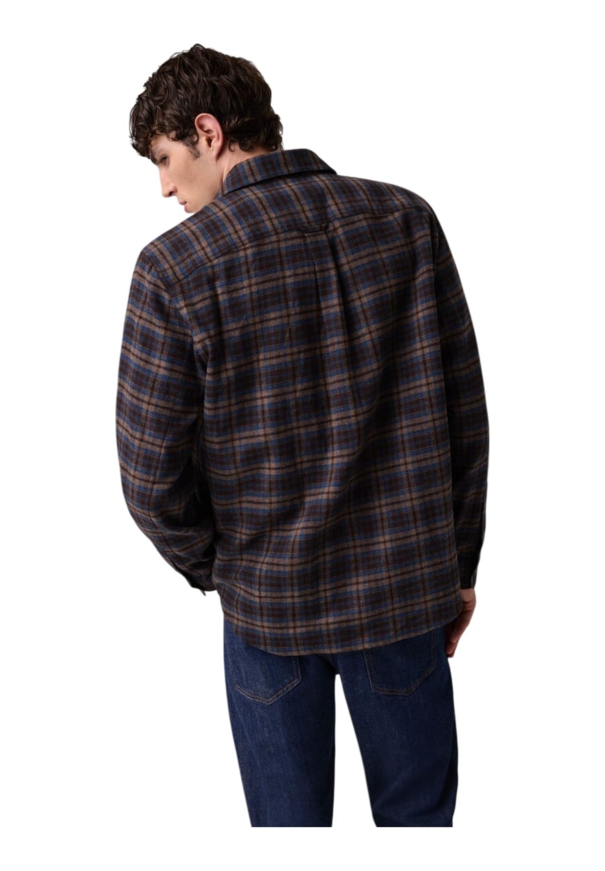 Camicia a Maniche Lunghe Gj Regular Fit Plaid M6BH10 Espresso Plaid