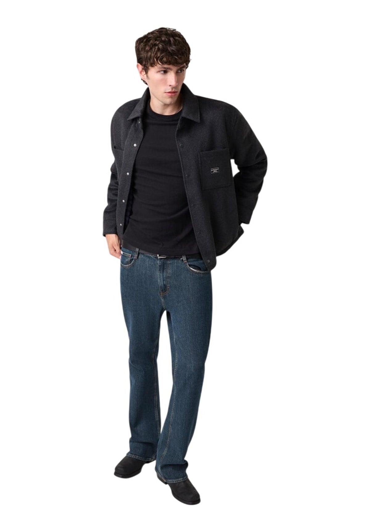 Giubbotto Gj Padded Wool Jacke M6BL74 Heather Tuxedo Black