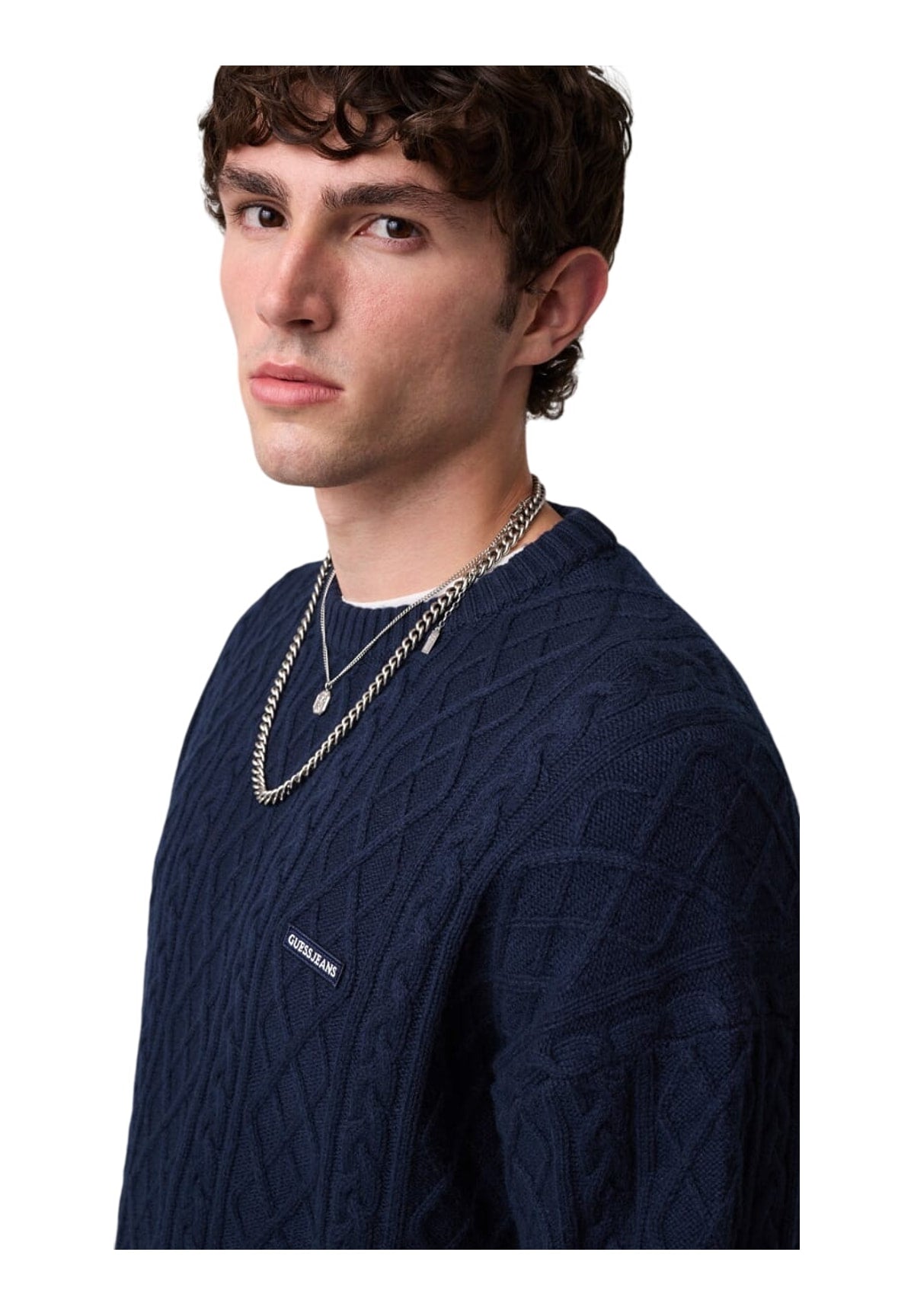 Maglione Girocollo Gj Ls Cn Cable Swtr M6BR01 Daring Ocean