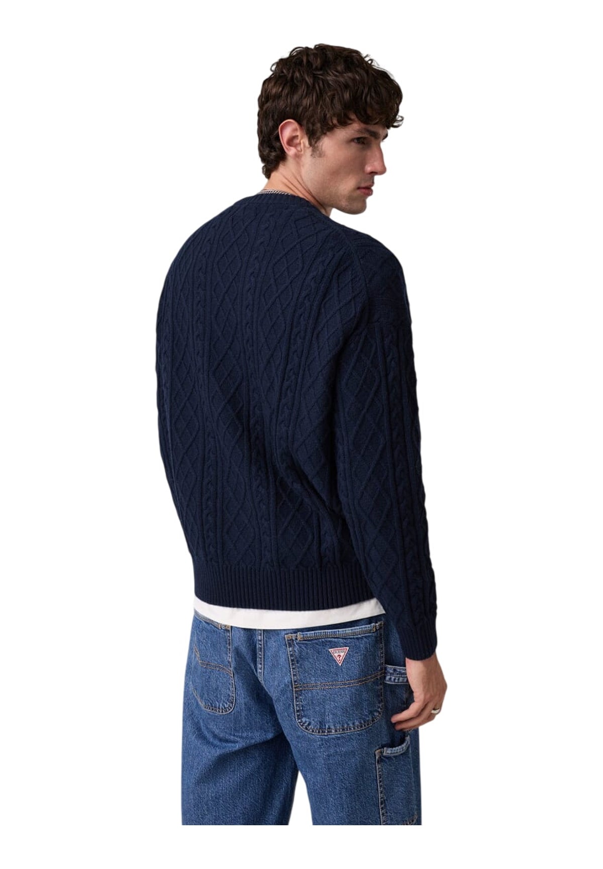 Maglione Girocollo Gj Ls Cn Cable Swtr M6BR01 Daring Ocean