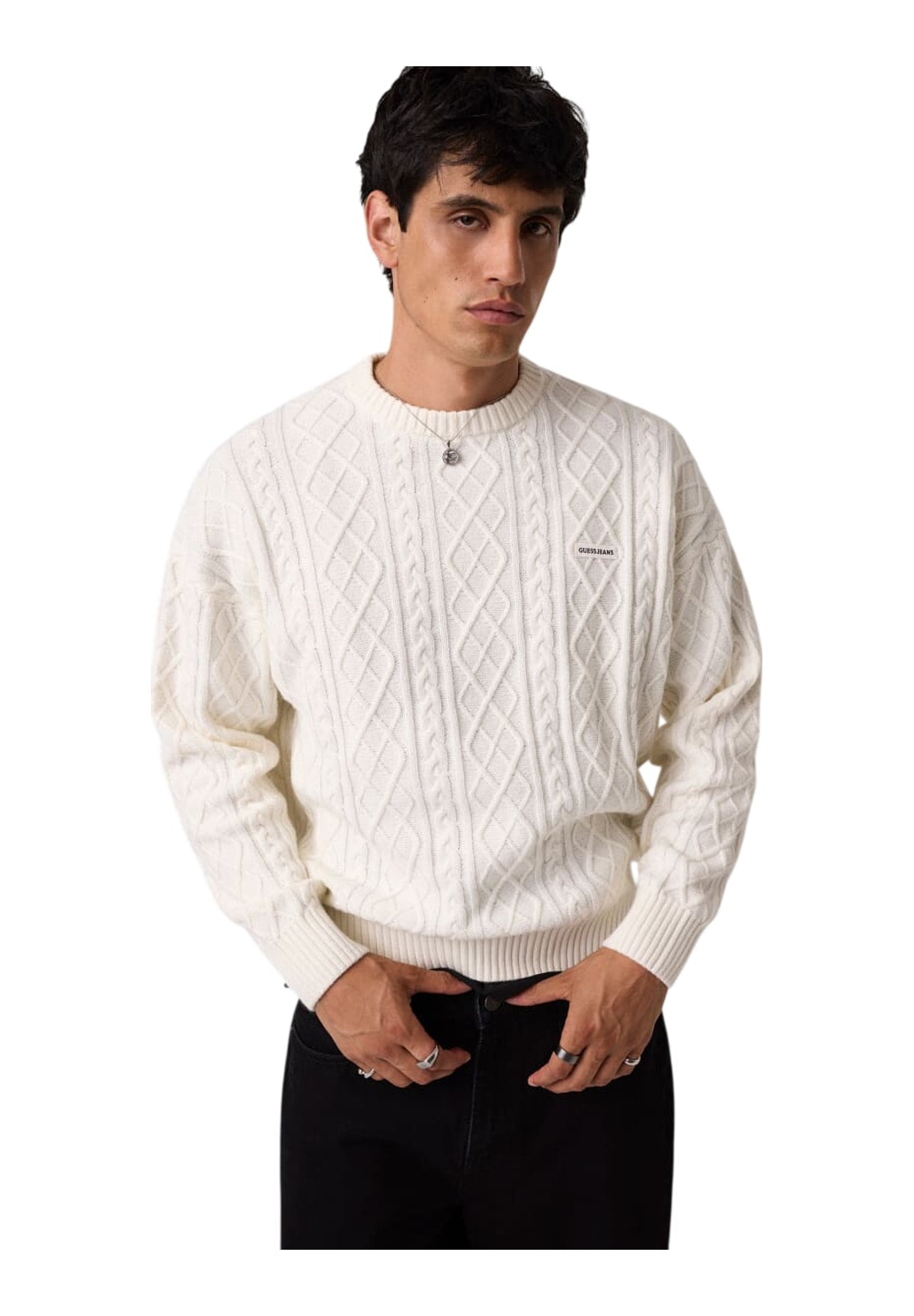 Maglione Girocollo Gj Ls Cn Cable Swtr M6BR01 Warm white
