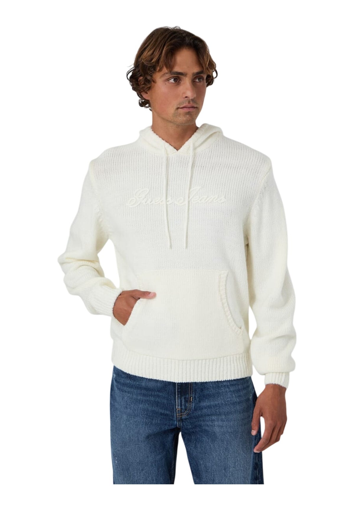 Felpa Pullover con Cappuccio Gj Ls Emb Hoodie Swt M6BR08 Warm white