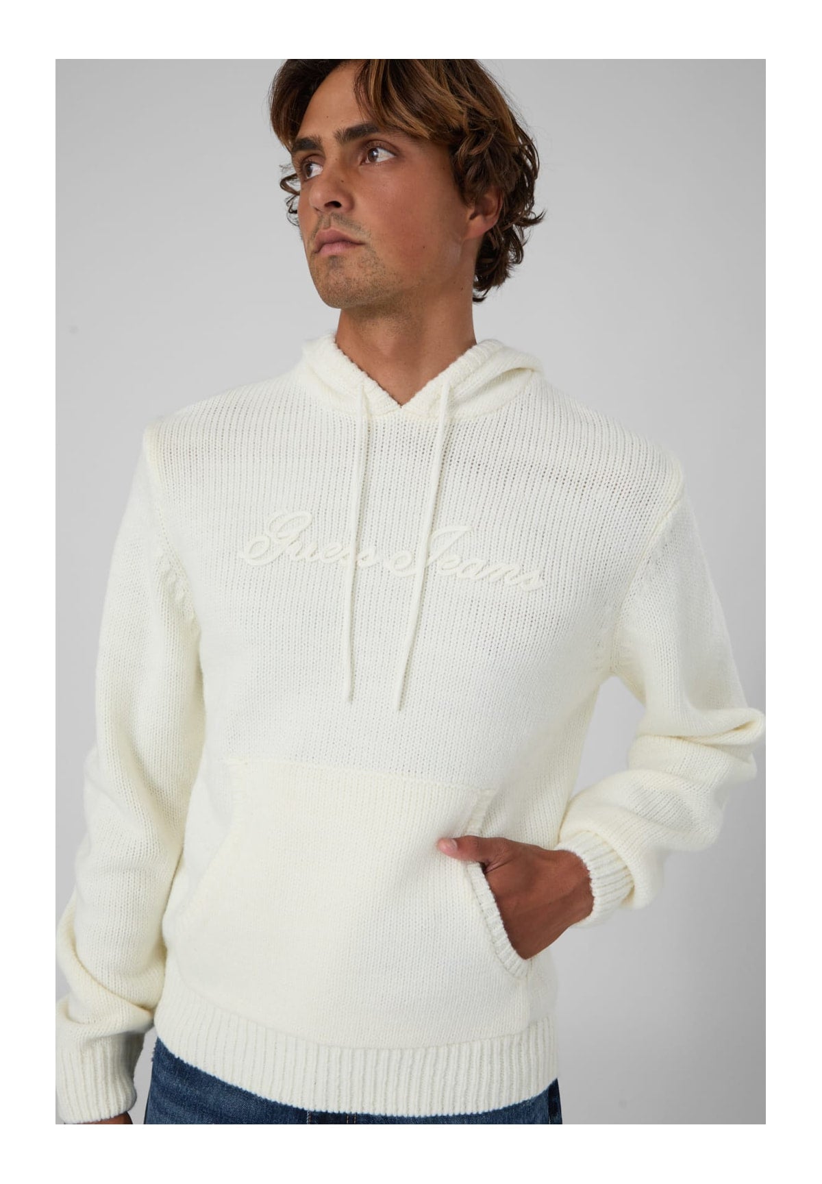 Felpa Pullover con Cappuccio Gj Ls Emb Hoodie Swt M6BR08 Warm white