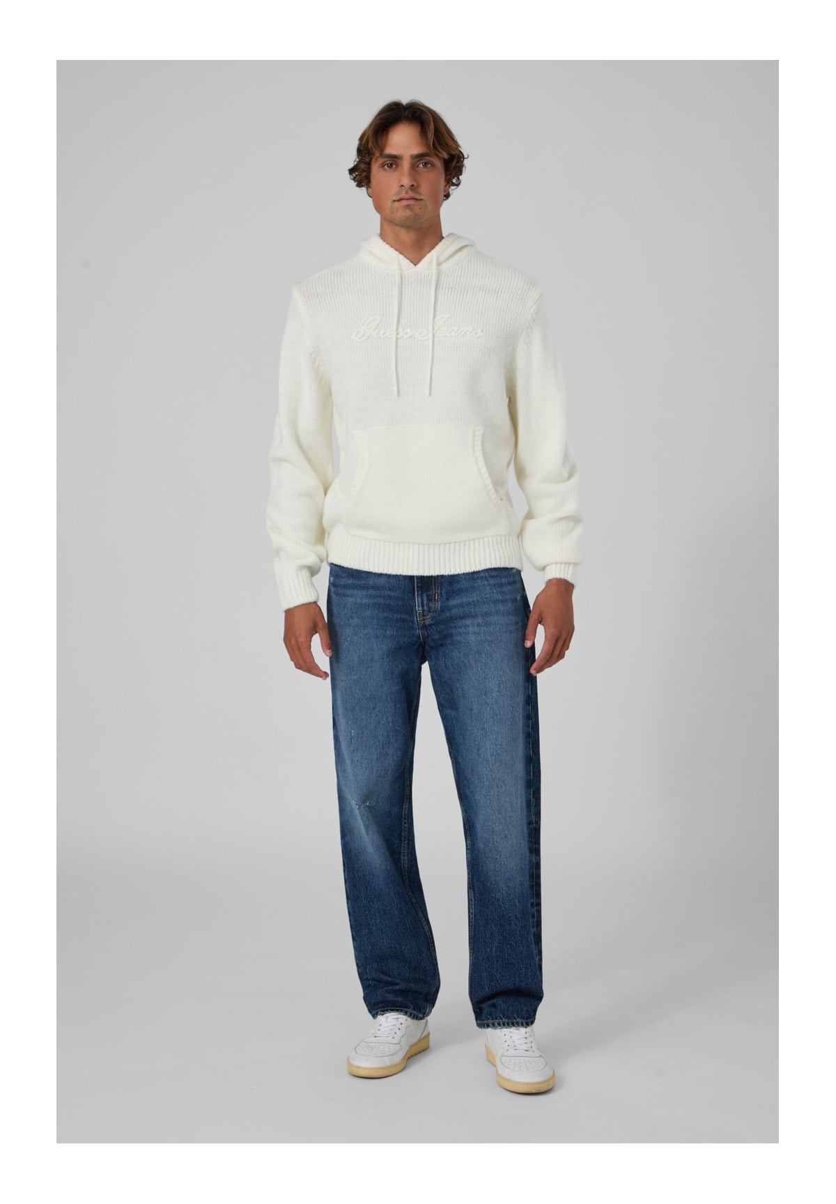 Felpa Pullover con Cappuccio Gj Ls Emb Hoodie Swt M6BR08 Warm white