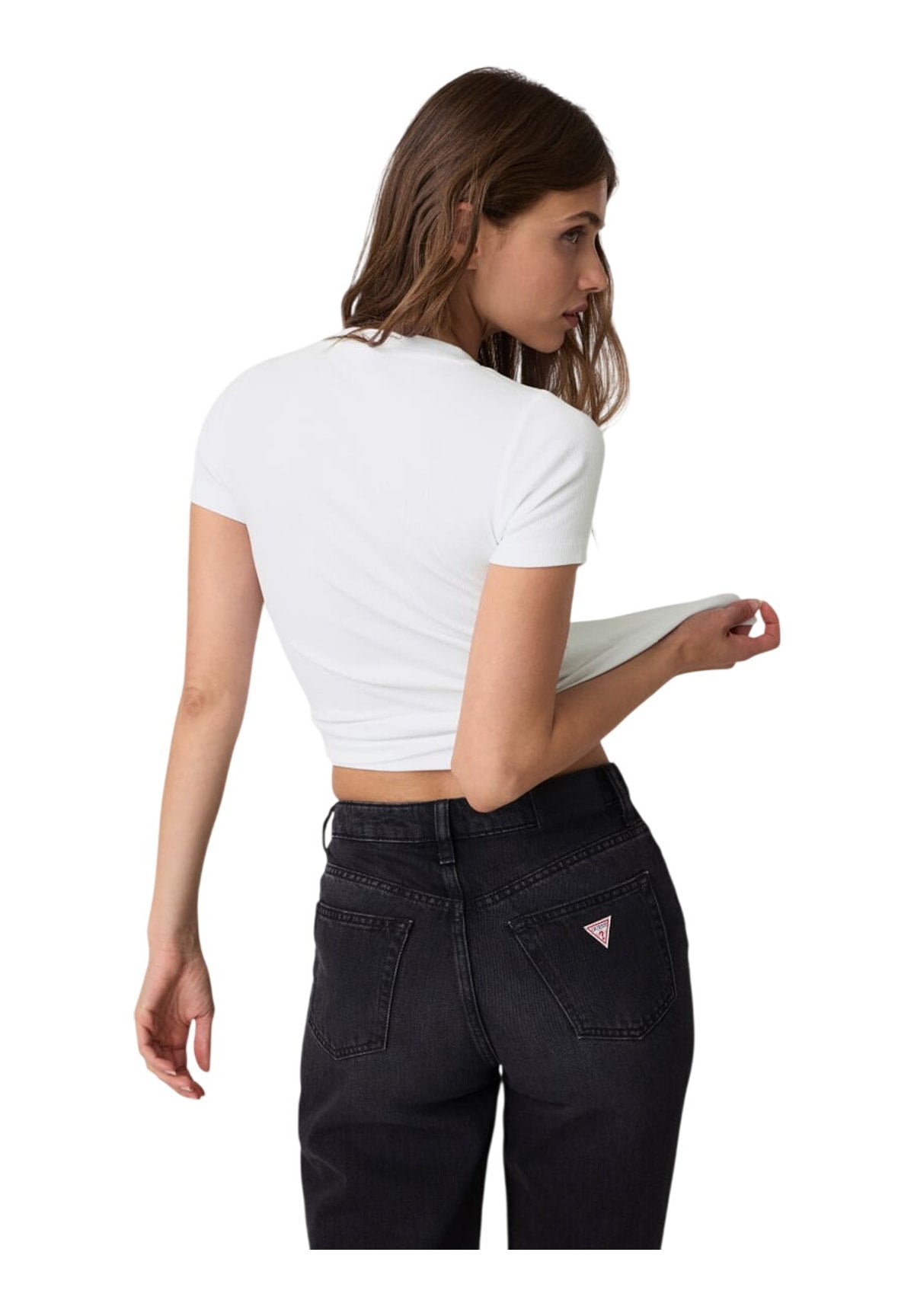 T-shirt a Maniche Corte Gj Ss Cn Slim Rib Em W4YI64 Pure White