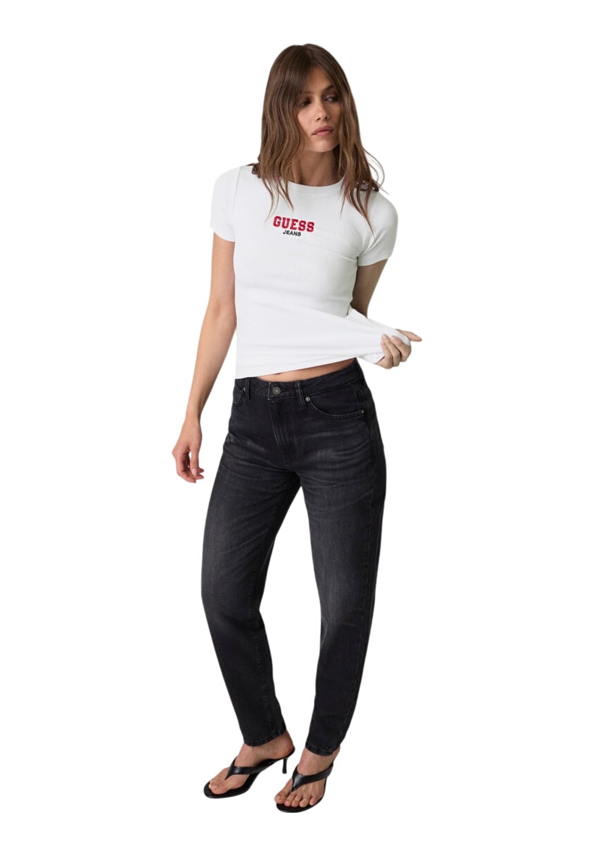 T-shirt a Maniche Corte Gj Ss Cn Slim Rib Em W4YI64 Pure White
