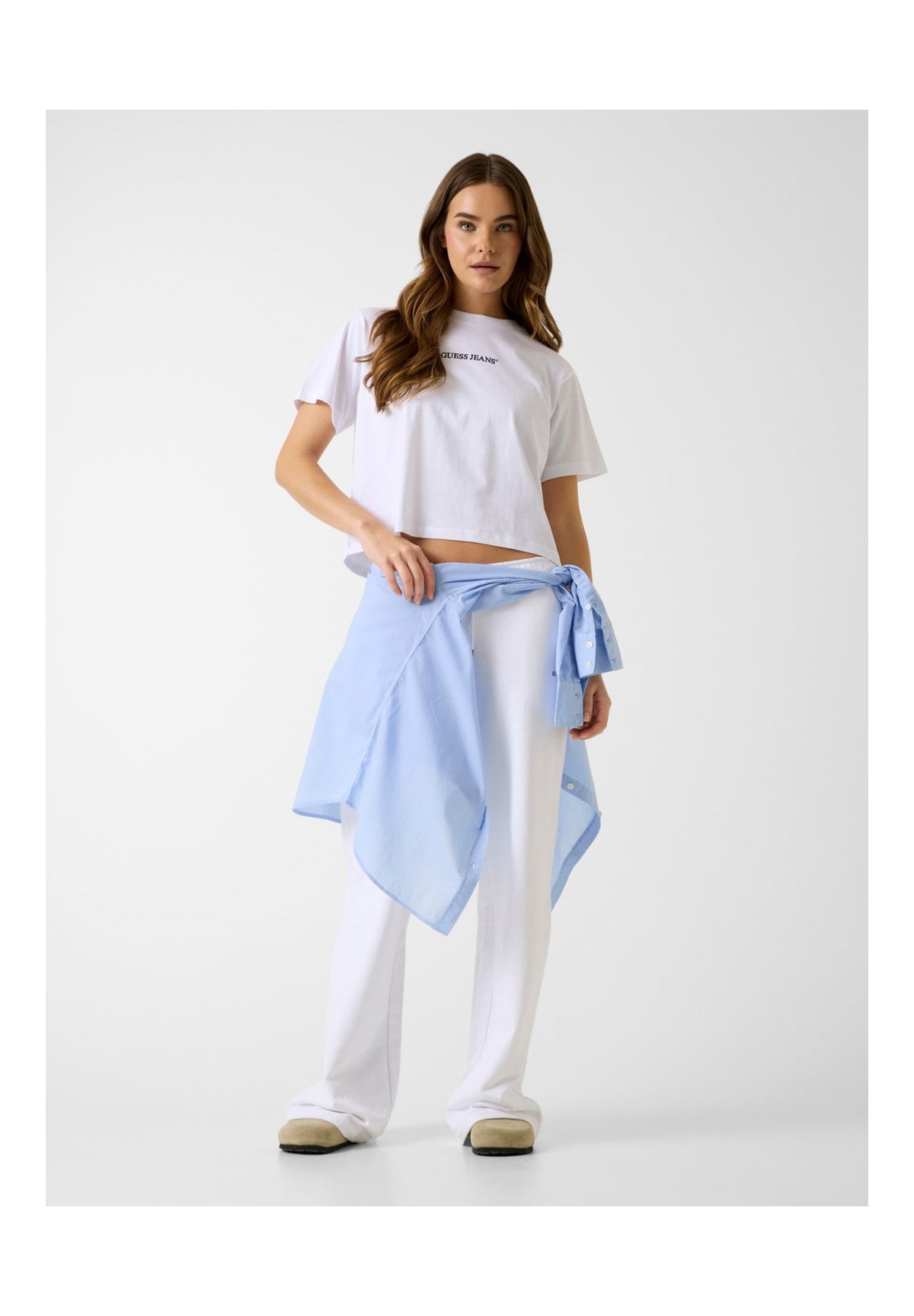 T-shirt a Maniche Corte Gj Ss Cn Boxy Embro W5RI42 Pure White