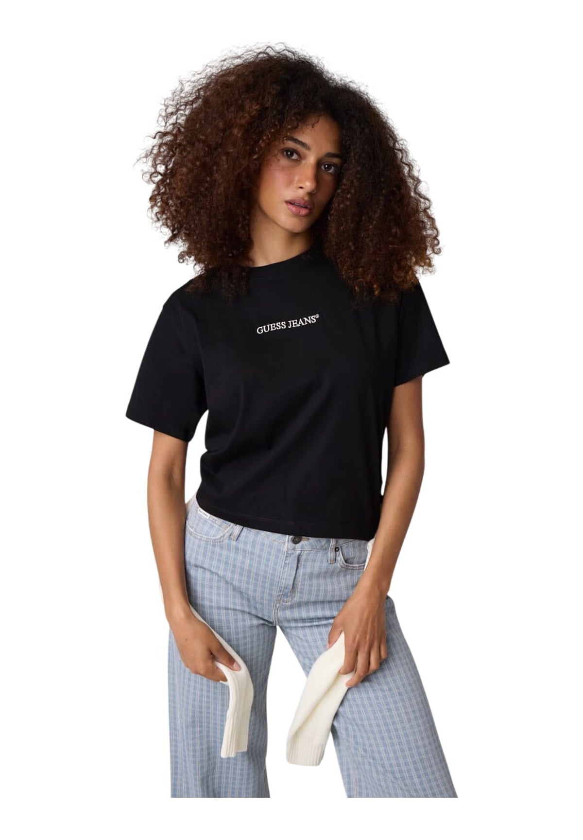 T-shirt a Maniche Corte Gj Ss Cn Boxy Embro W5RI42 Jet Black A996