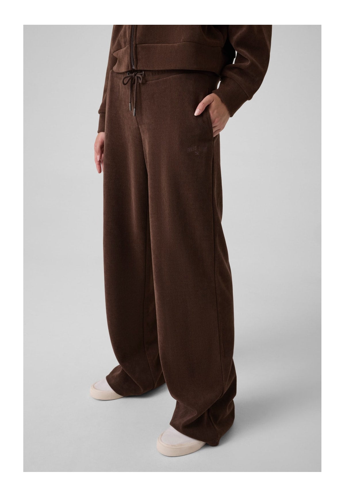 Pantaloni Tuta Gj Rib Track Pant W6BB05 Dark Coffee
