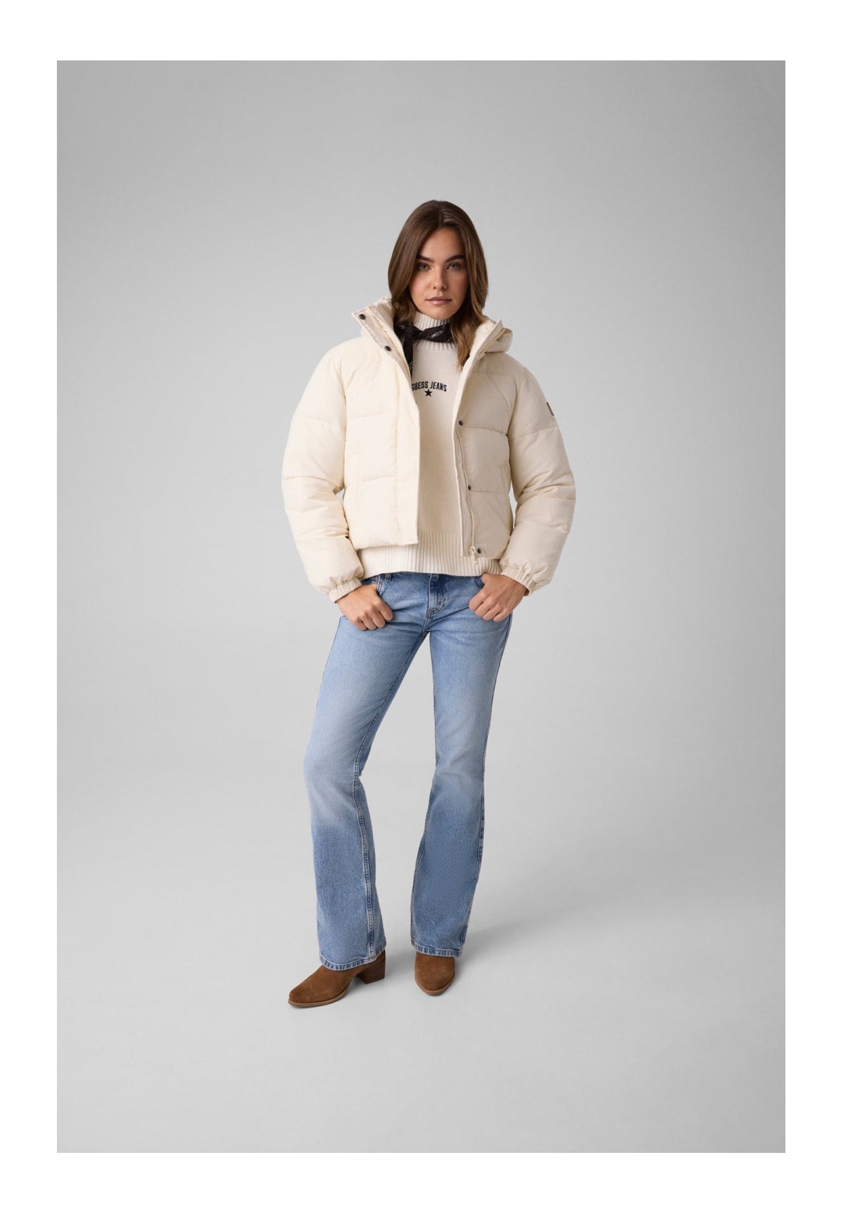 Piumino Pesante Gj Cropped Puffer Ja W6BL25 Sandy Shore