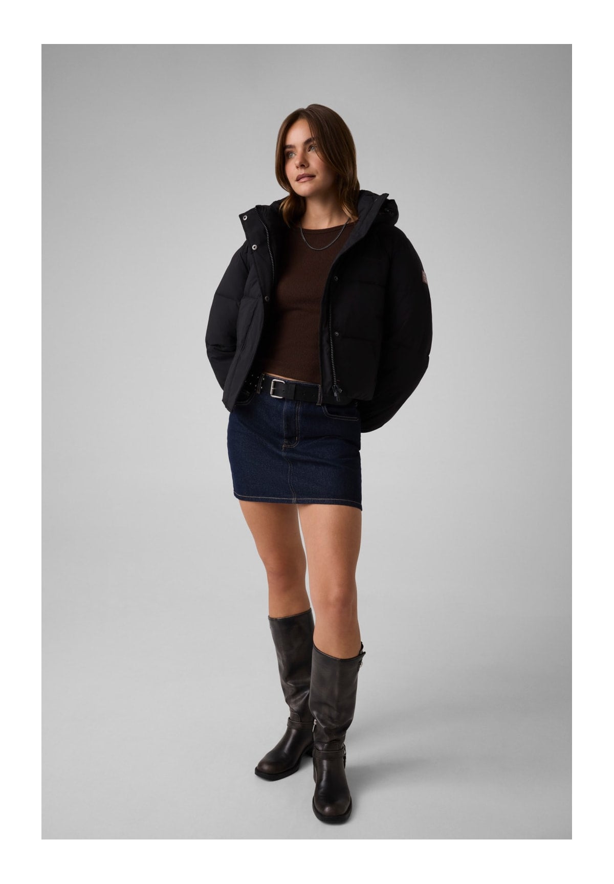 Piumino Pesante Gj Cropped Puffer Ja W6BL25 Jet Black A996