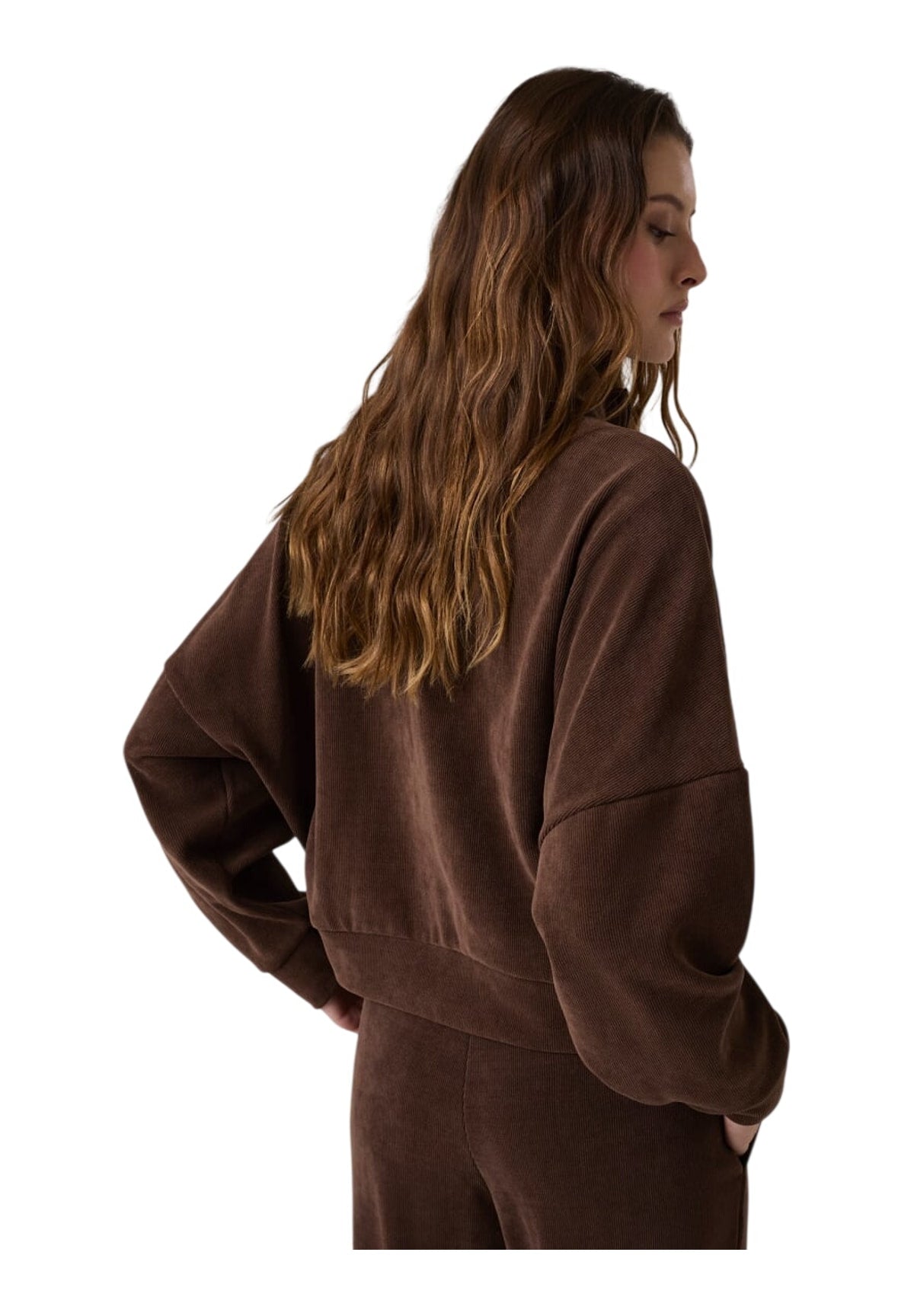 Felpa Full-Zip Gj Rib Track Jacket W6BQ09 Dark Coffee