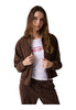 Guess Jeans Felpa Full-Zip Gj Rib Track Jacket W6BQ09 Dark Coffee