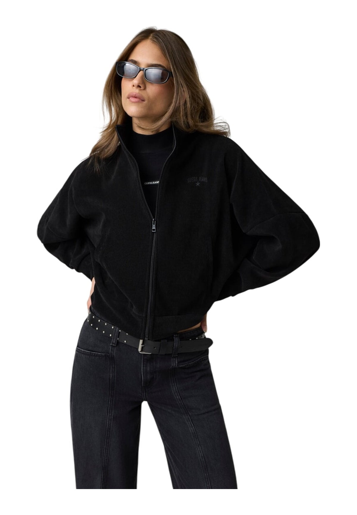 Felpa Full-Zip Gj Rib Track Jacket W6BQ09 Jet Black A996