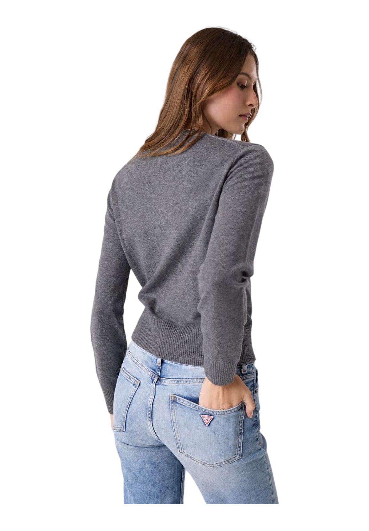 Maglione Girocollo Gj Ls Cn Script Emb W6BR01 Cobbleston Heather