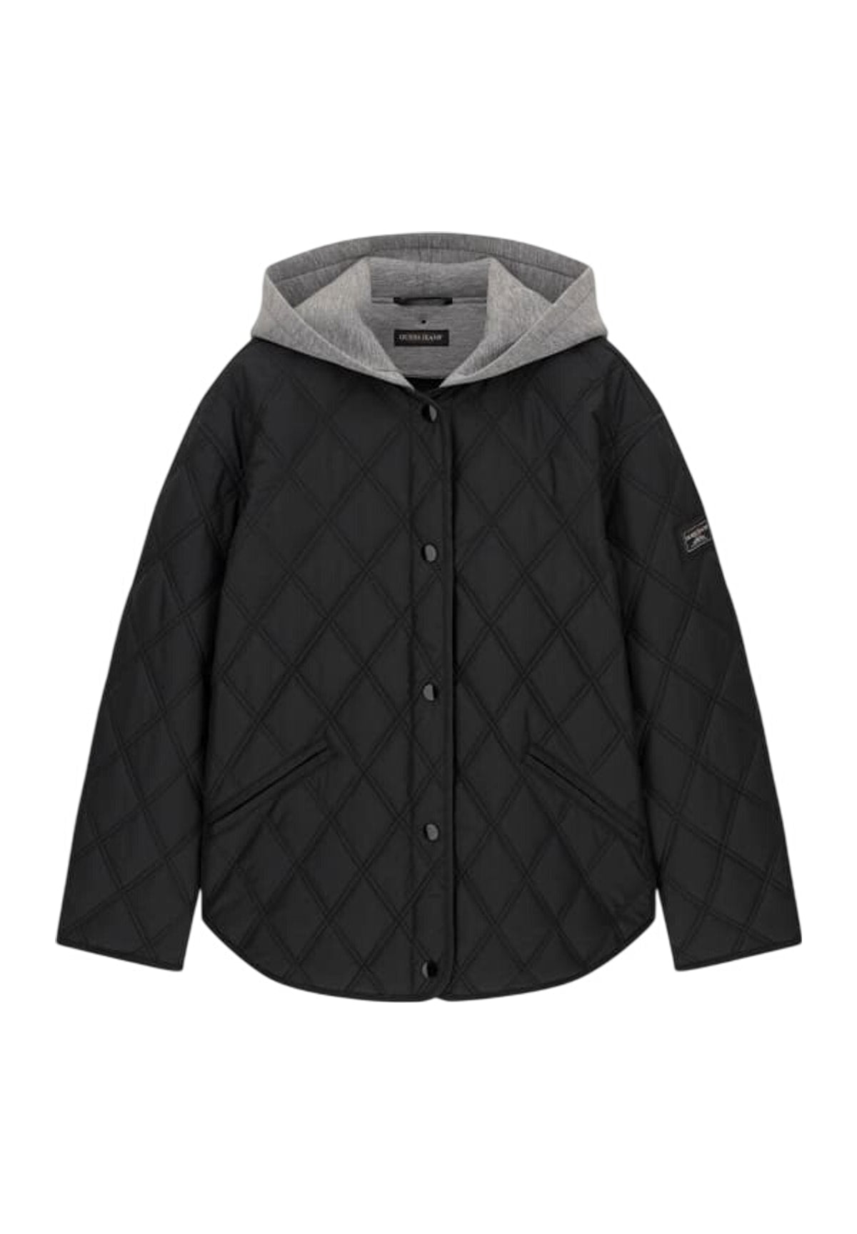 Giubbotto Gj Quilted Nylon Hoo W6YL08 Jet Black A996