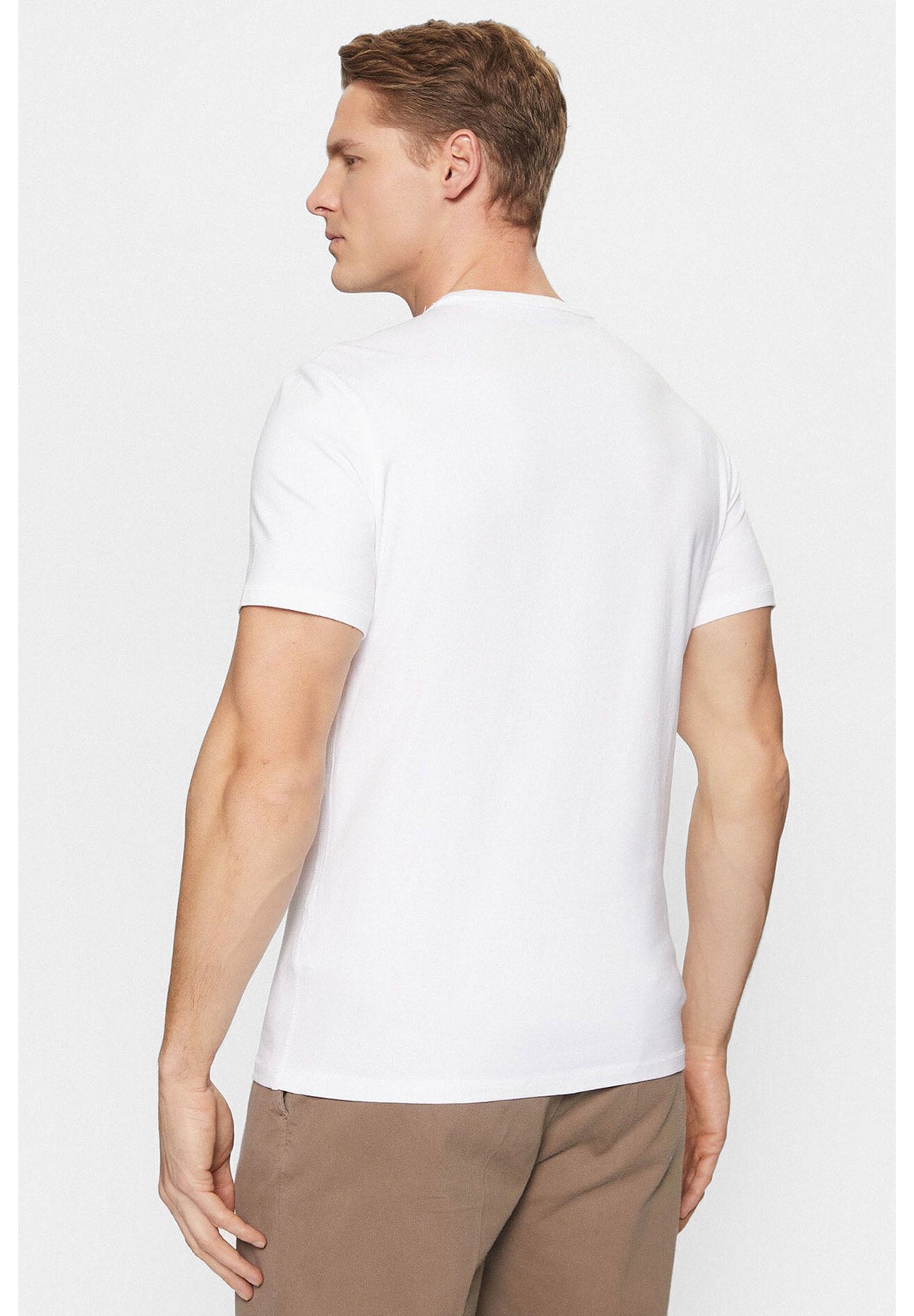 T-shirt a Maniche Corte Ss Cn Guess Triangle M5RI14 Pure White