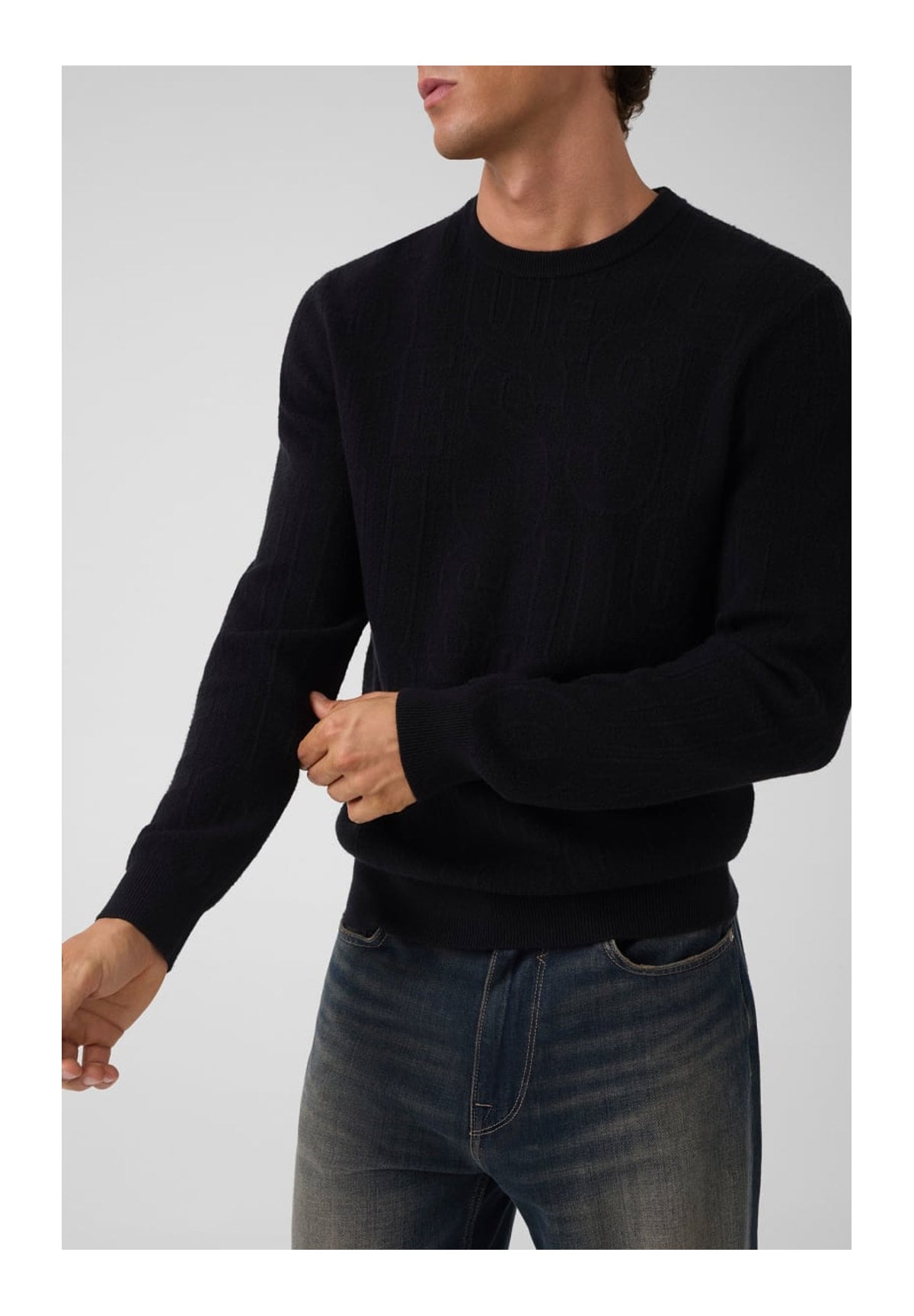 Maglione Girocollo Nestor Cn Allover Lo M6BR23 Allover Logo Jblk