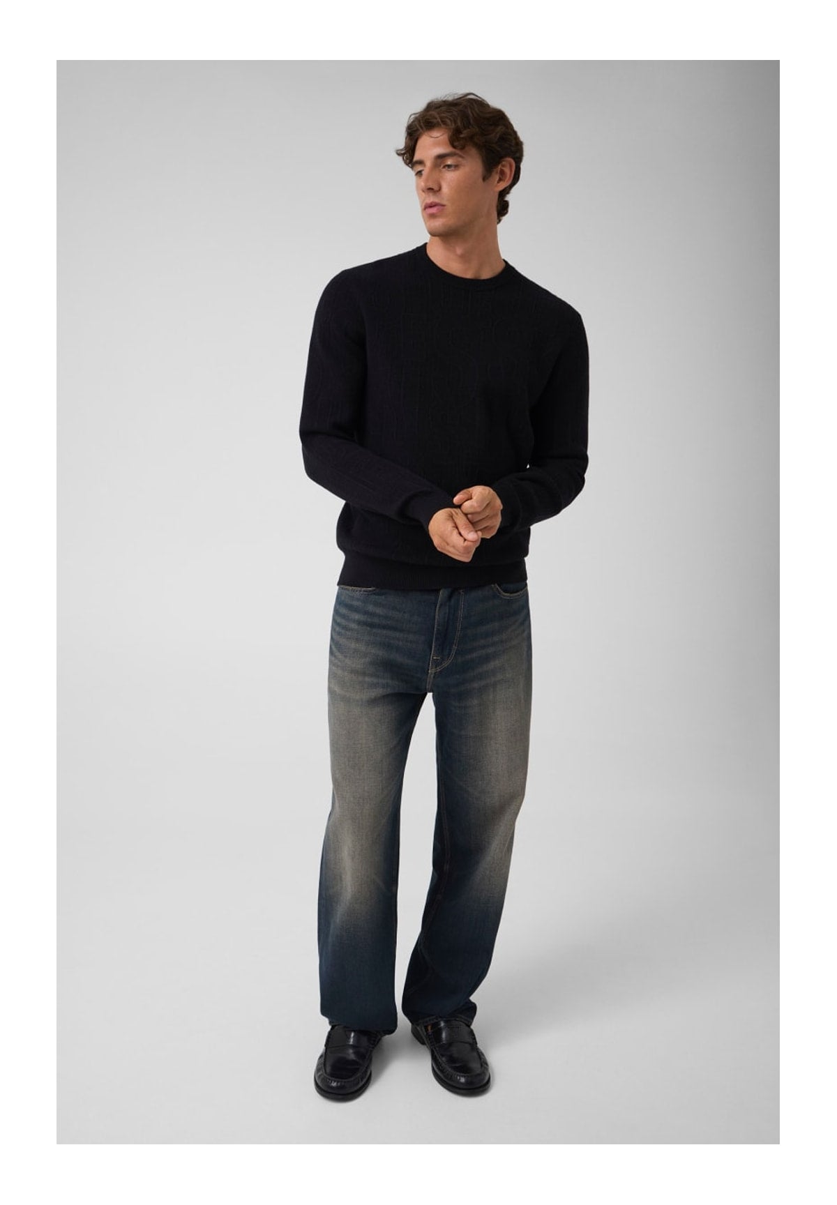 Maglione Girocollo Nestor Cn Allover Lo M6BR23 Allover Logo Jblk