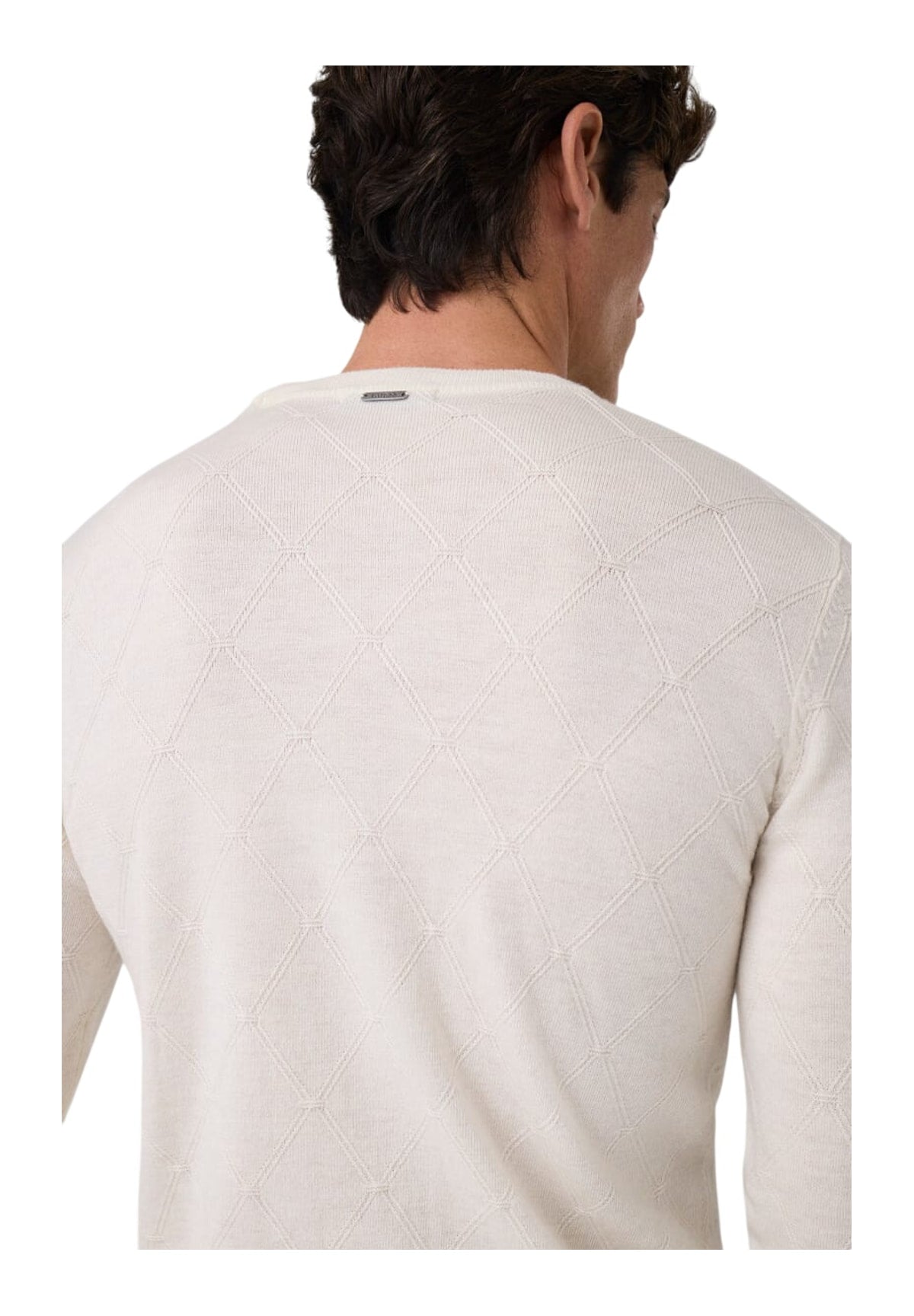 Maglione Girocollo Nial Cn Ls Diamond S M6BR36 Antique White Heathe