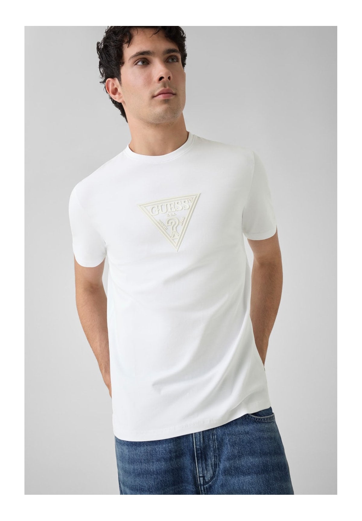 T-shirt a Maniche Corte Cn Ss Mid Triangle H M6YI40 Pure White