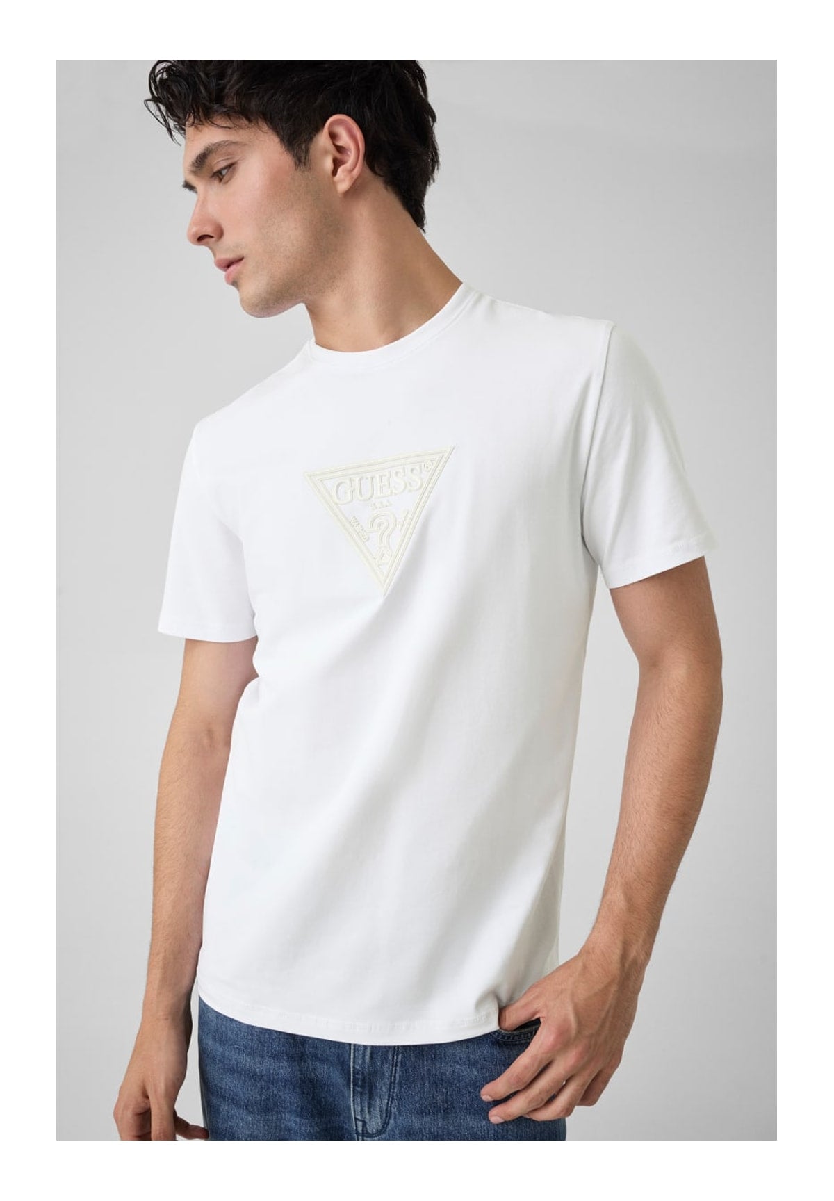 T-shirt a Maniche Corte Cn Ss Mid Triangle H M6YI40 Pure White