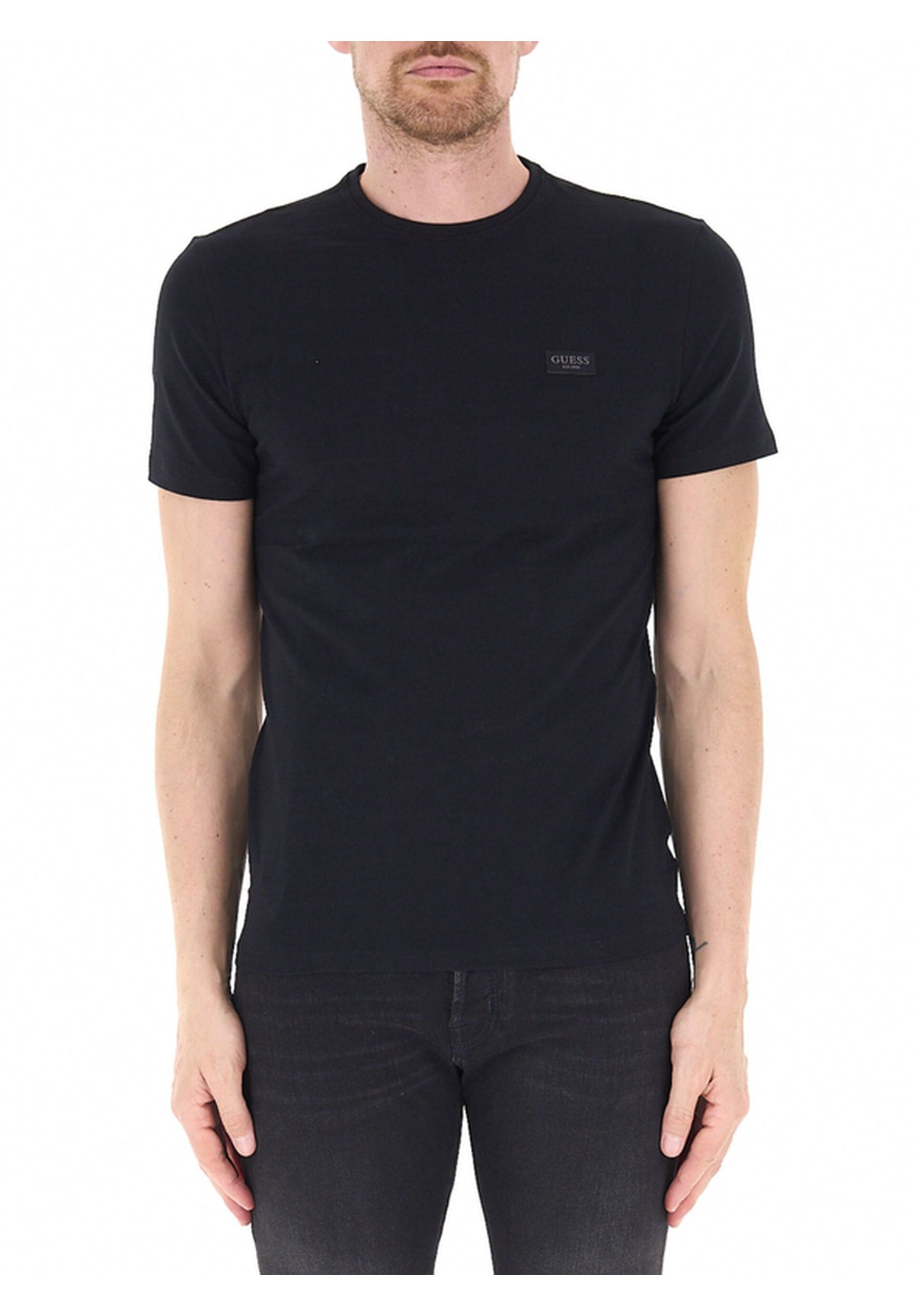 T-shirt a Maniche Corte Cn Ss Textured Jerse M6YI48 Jet Black A996