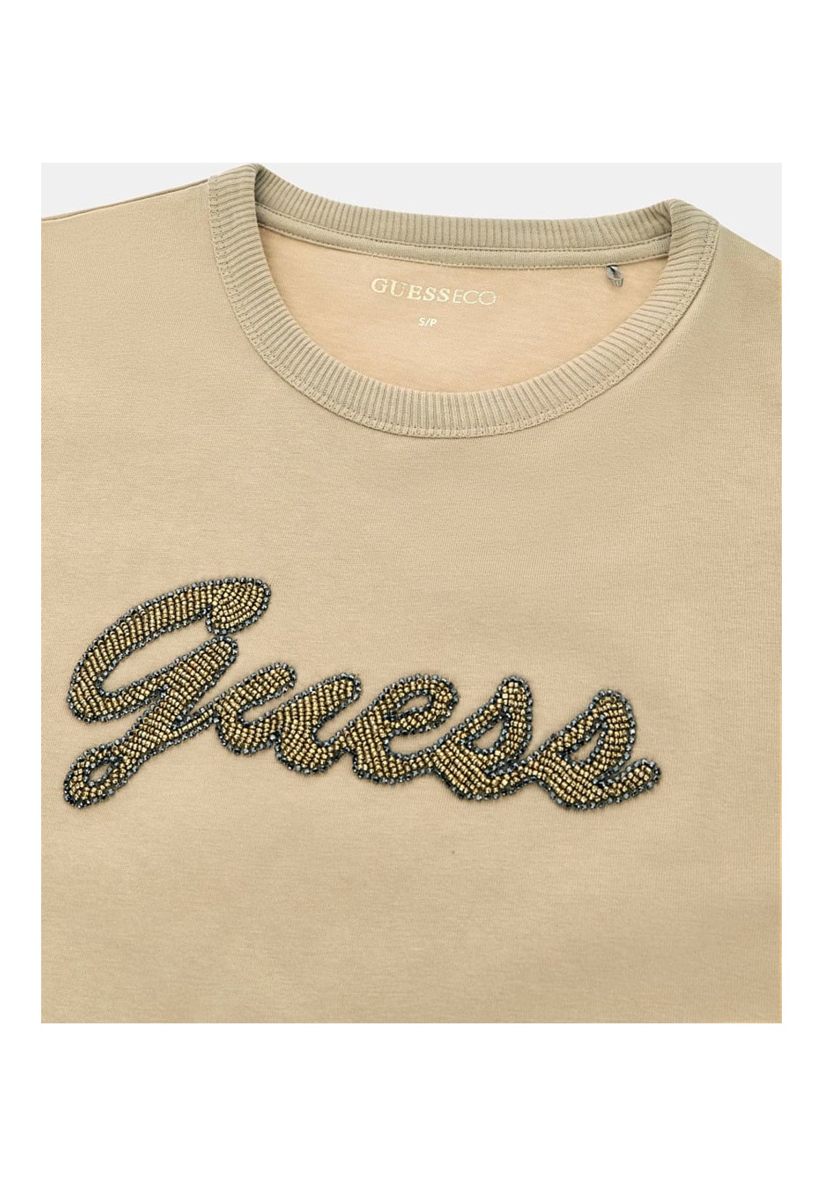T-shirt a Maniche Corte Ss Cn Beads Script T W6YI29 Safari Tan