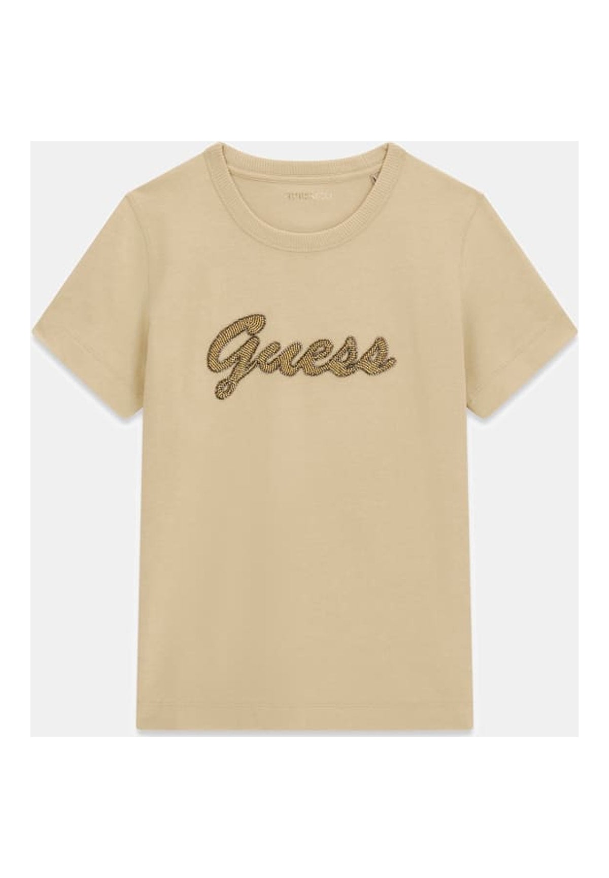 T-shirt a Maniche Corte Ss Cn Beads Script T W6YI29 Safari Tan
