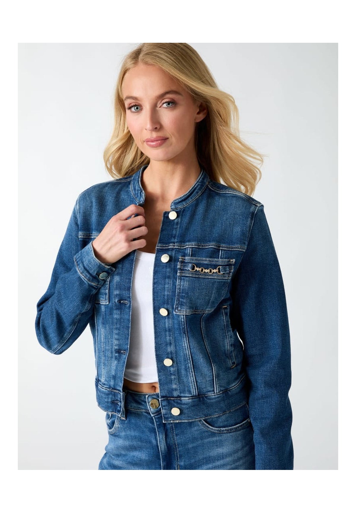 Giubbino di Jeans Ivy Jacket W6YN03 Twin Blues