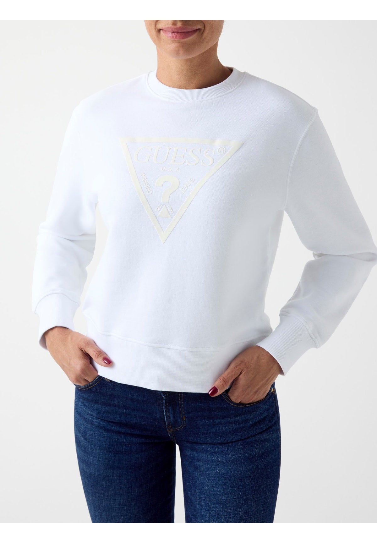 Felpa Girocollo New Cn Basic Triangl W6YQ04 Pure White