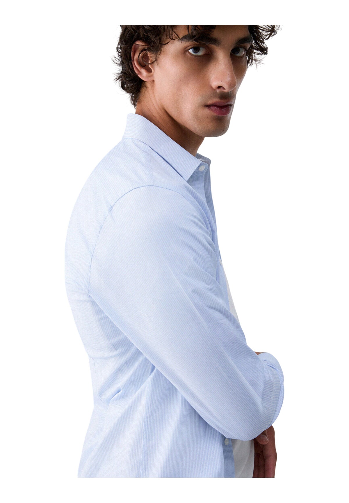 Camicia a Maniche Lunghe QF6004 Riga White, Sky