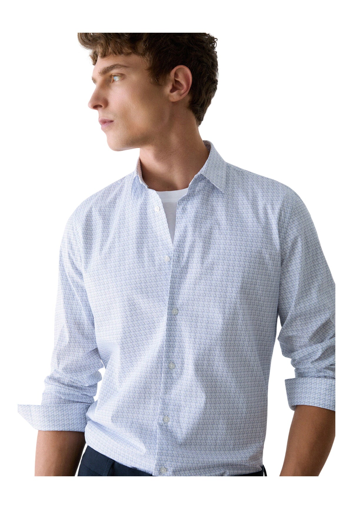 Camicia a Maniche Lunghe QF6004 Cielo Square