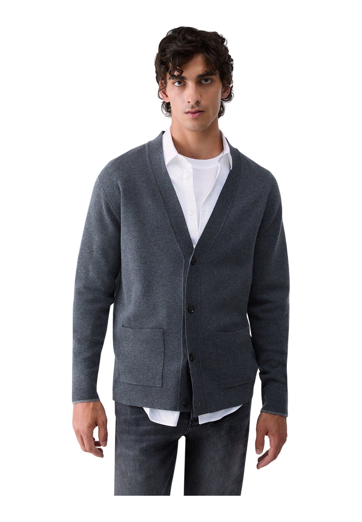 Cardigan QF6038 Ash Grey Mel