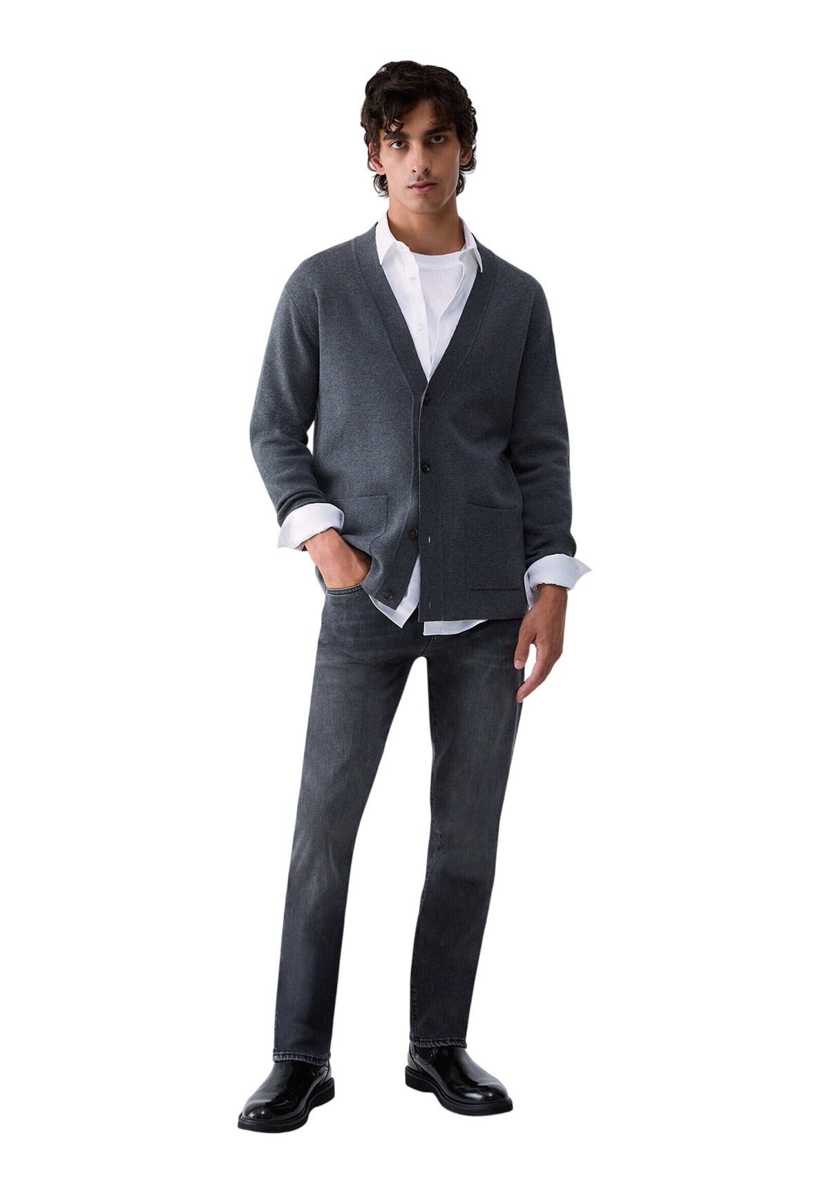 Cardigan QF6038 Ash Grey Mel