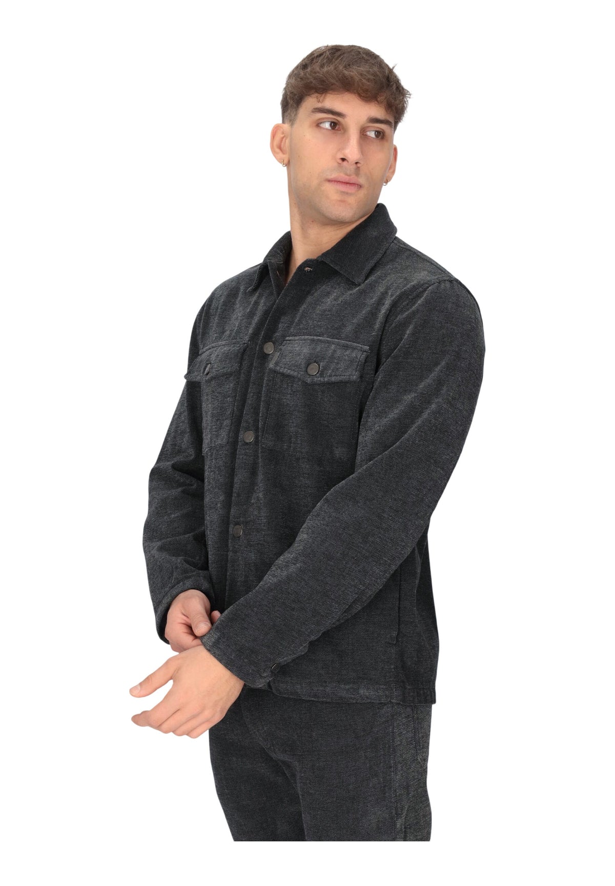 Giacca QF6054 Den Nero Normal Wash
