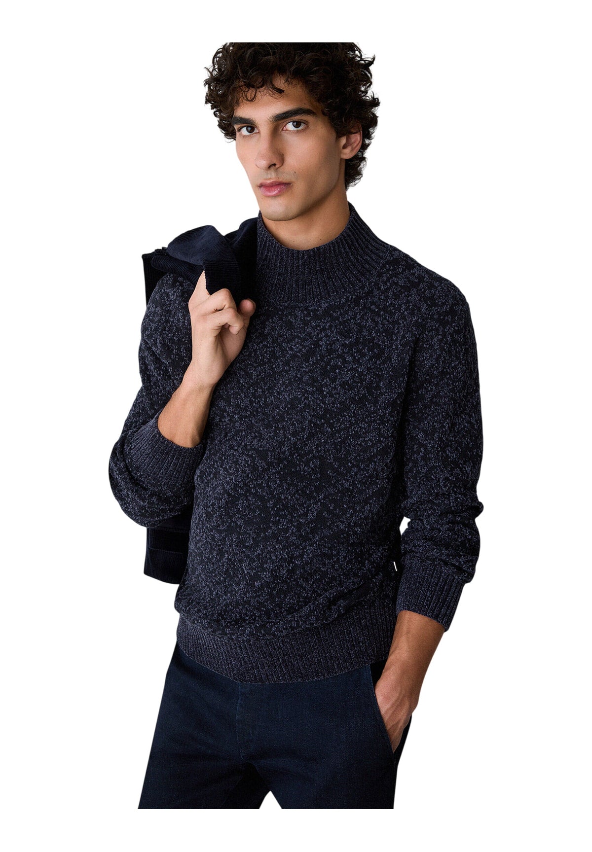 Maglione Collo Alto QF6127 Dark Blue