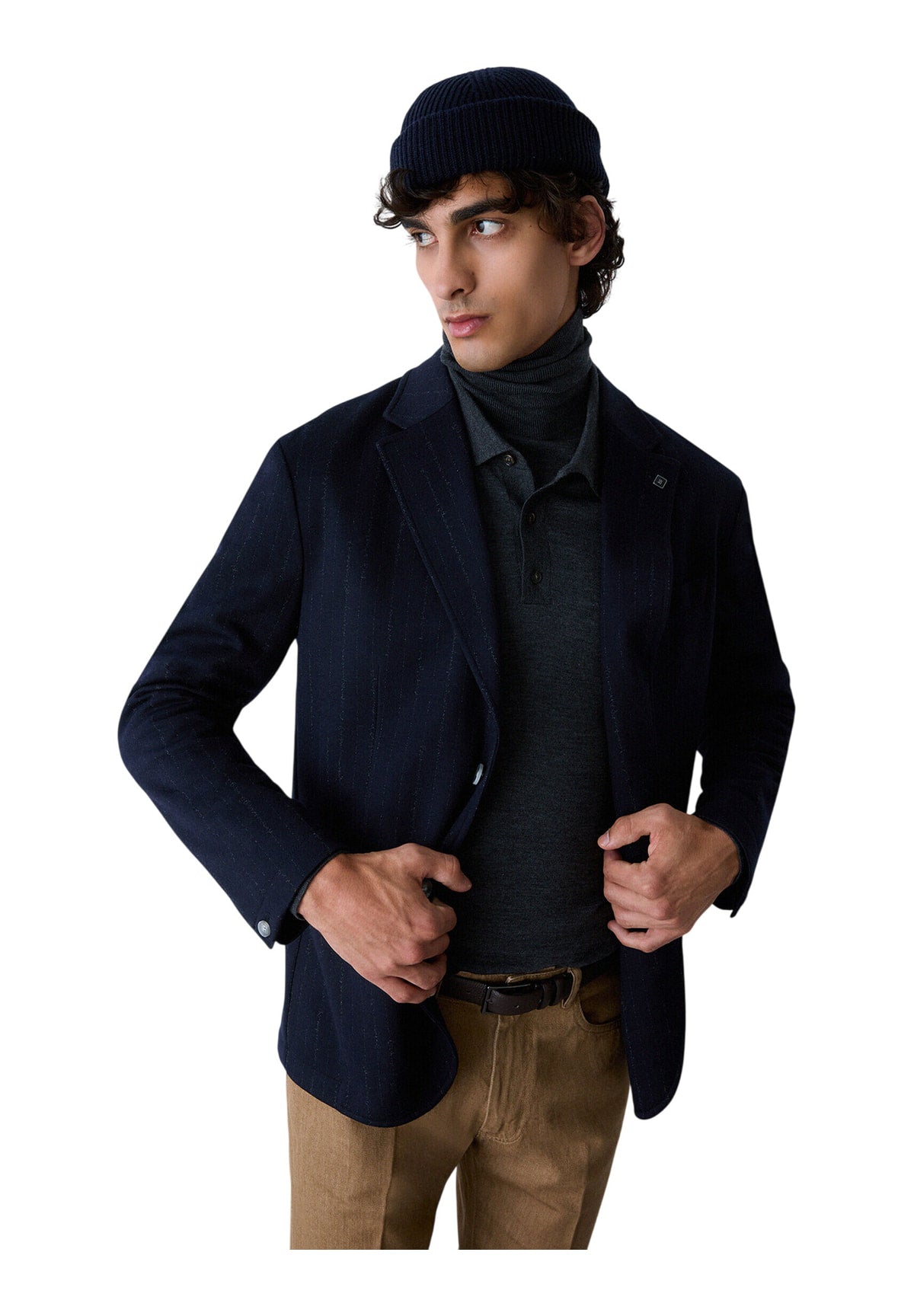 Giacca QF6295 Gessato Dark Blue