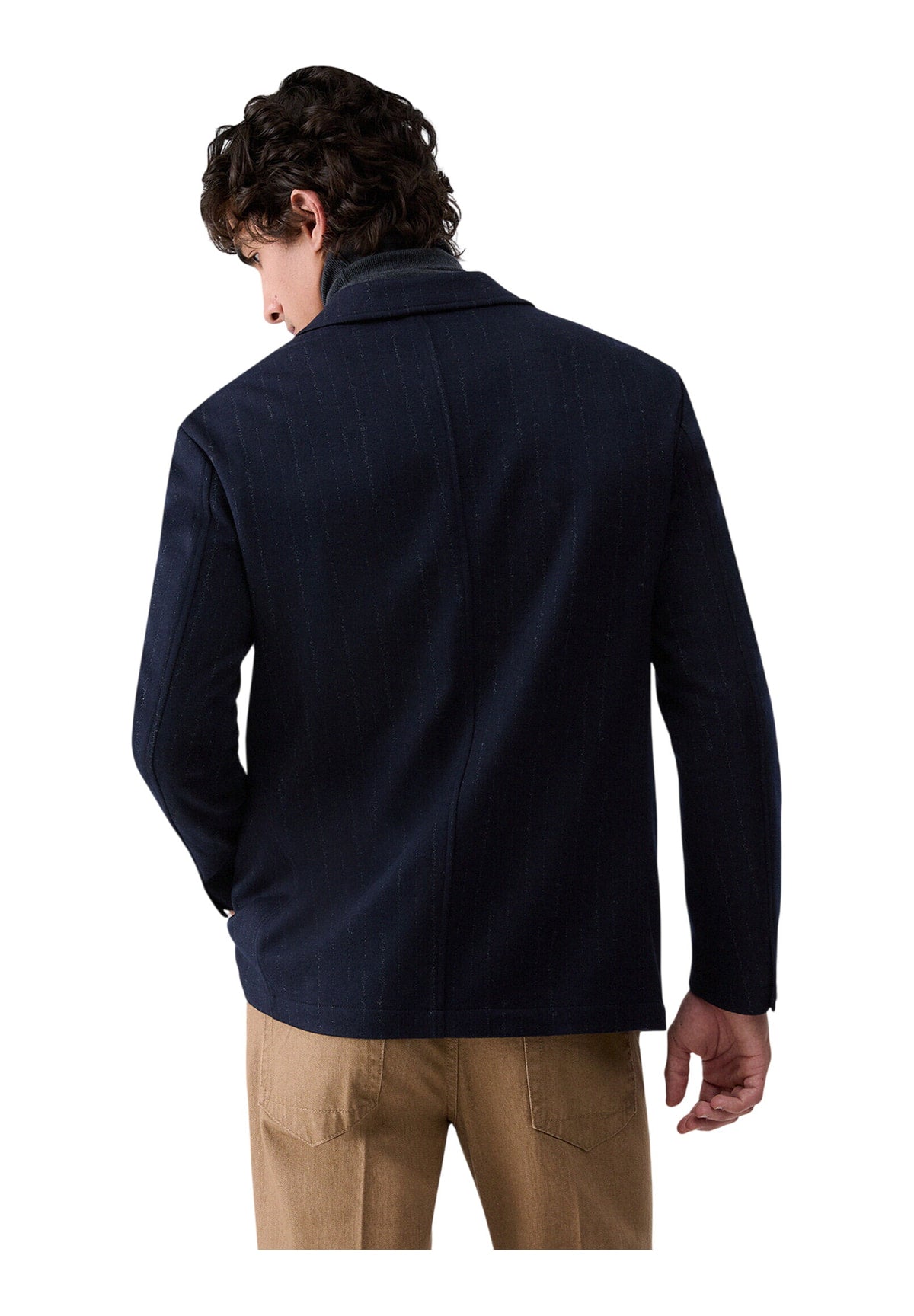 Giacca QF6295 Gessato Dark Blue