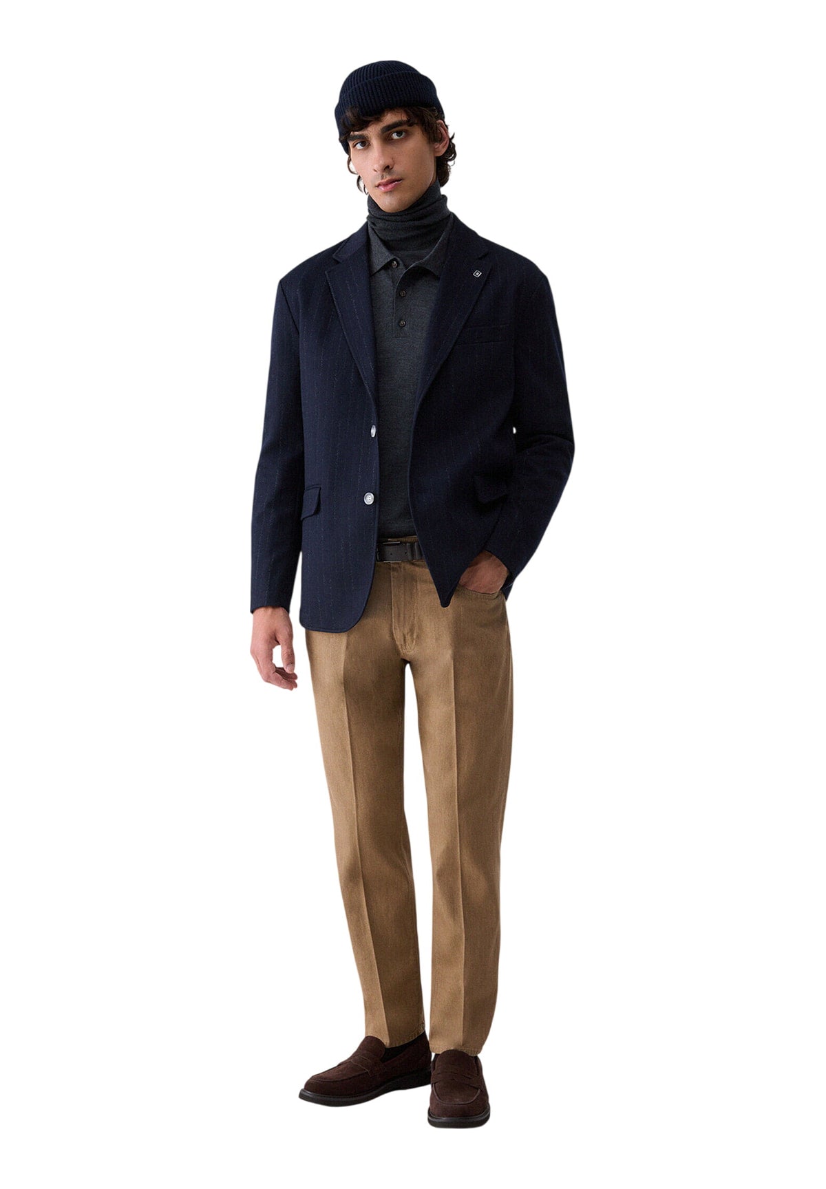 Giacca QF6295 Gessato Dark Blue