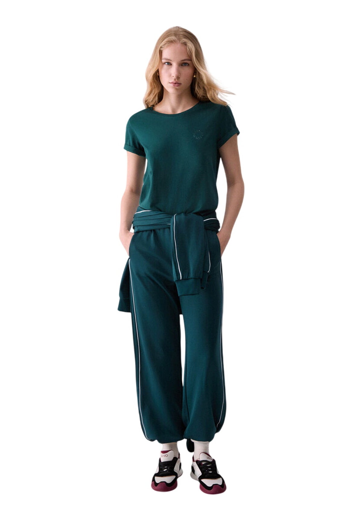 Pantaloni Tuta TF6054 Lux Green, Bco Lana