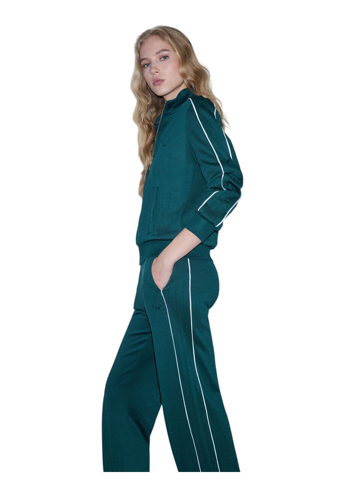 Pantaloni Tuta TF6054 Lux Green, Bco Lana