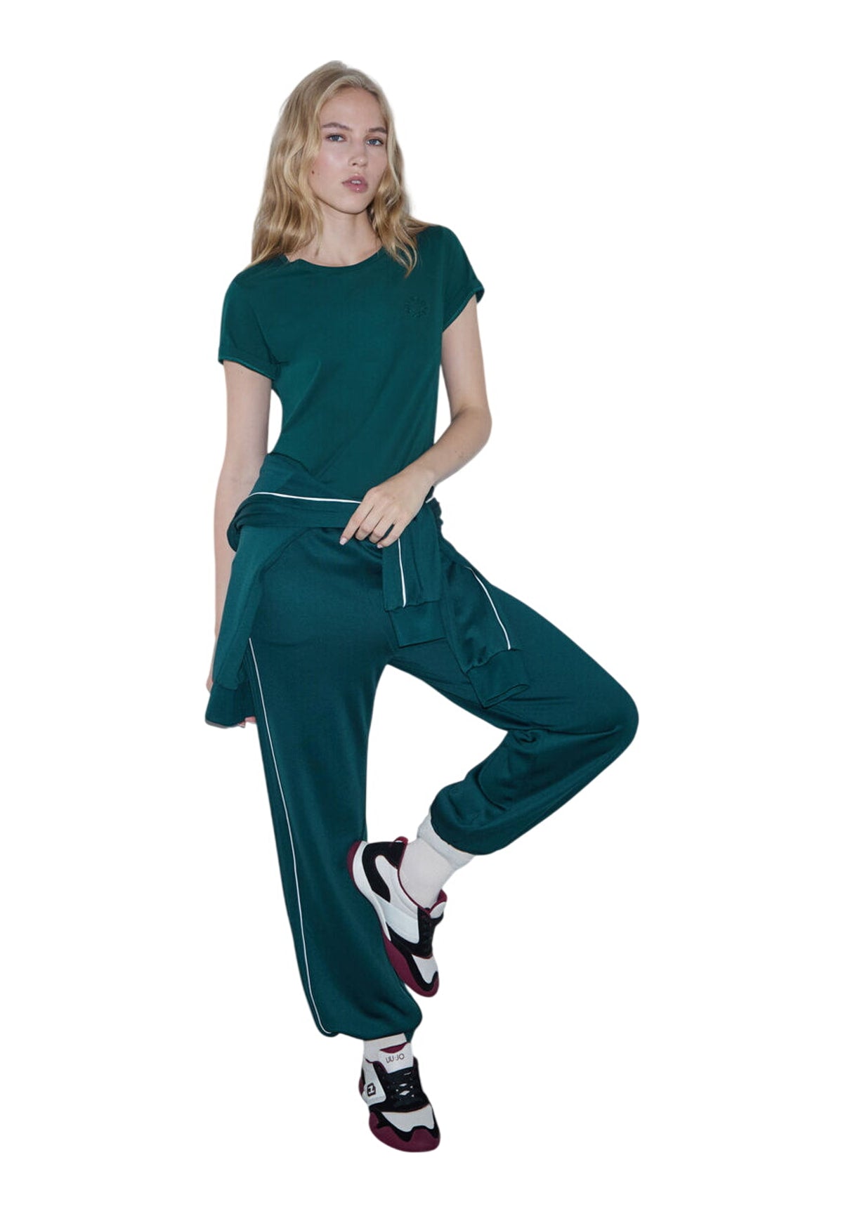 Pantaloni Tuta TF6054 Lux Green, Bco Lana