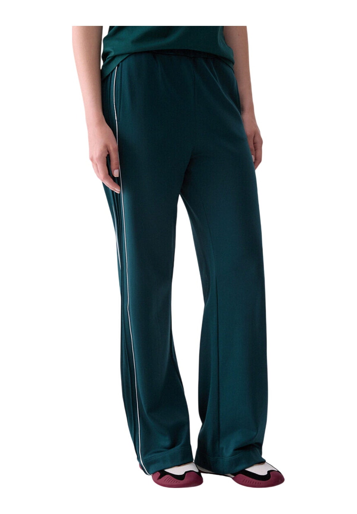 Pantaloni Tuta TF6054 Lux Green, Bco Lana