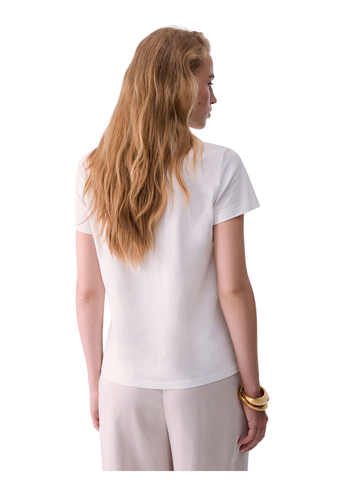 T-shirt a Maniche Corte TF6240 Bco Lana, Liujo Tondo