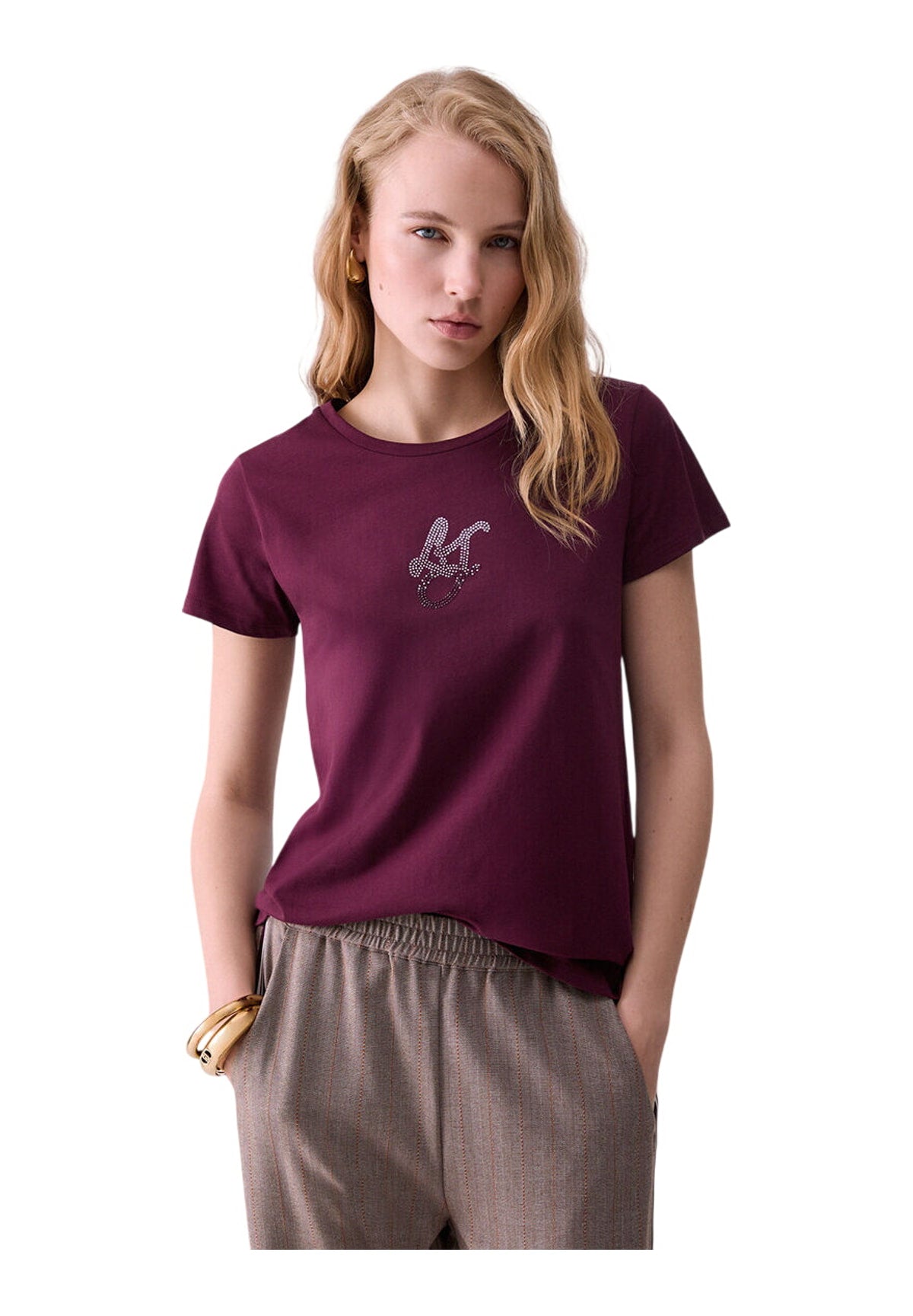 T-shirt a Maniche Corte TF6251 Red Aubergine, Lj