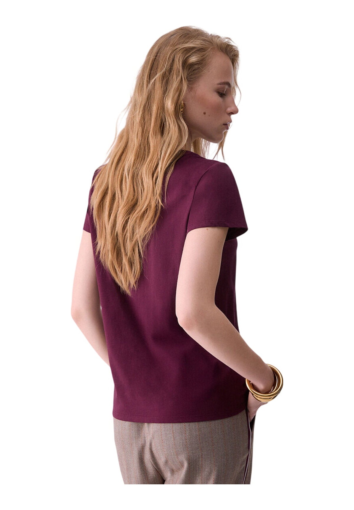 T-shirt a Maniche Corte TF6251 Red Aubergine, Lj
