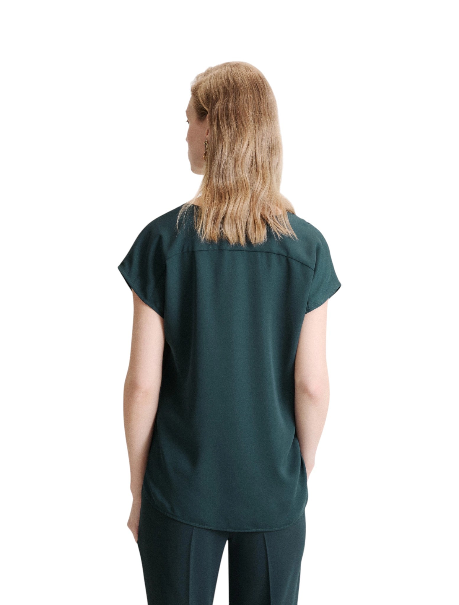 Camicia a Maniche Corte 2623116033200 BRINA Blu Pavone