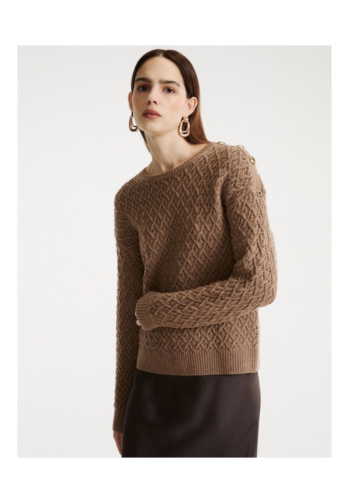 Maglione Girocollo 2623366374200 MLSGIBERNA Nocciola